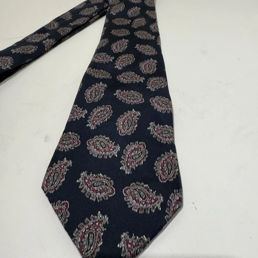 Christian Dior Monsieur Mens Necktie Tie Blue‎ Geometric Polyester